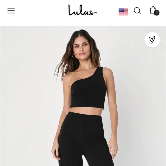 Lulus Pants Jumpsuits Lulus Black One Shoulder Two Piece
